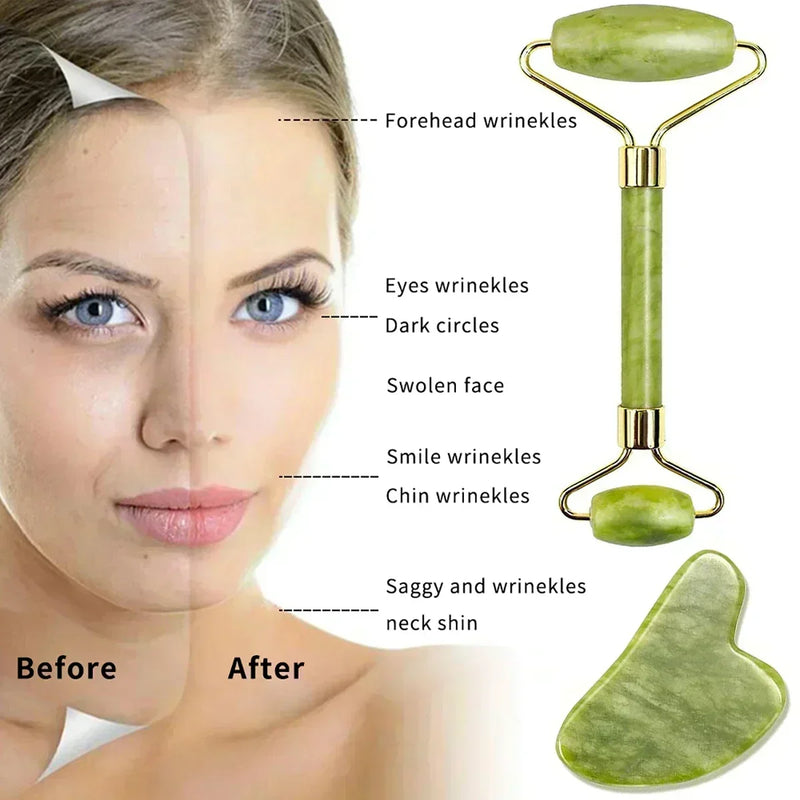 Pedra de Jade Massagem Facial